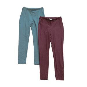 Lot of 2 Chico’s Fabulously Slimming Women’s Size S/4 Leggings Blue and Purple